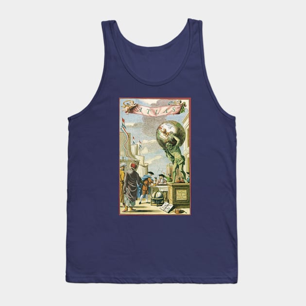 Vintage c. 1650 Atlas Frontispiece Tank Top by MasterpieceCafe